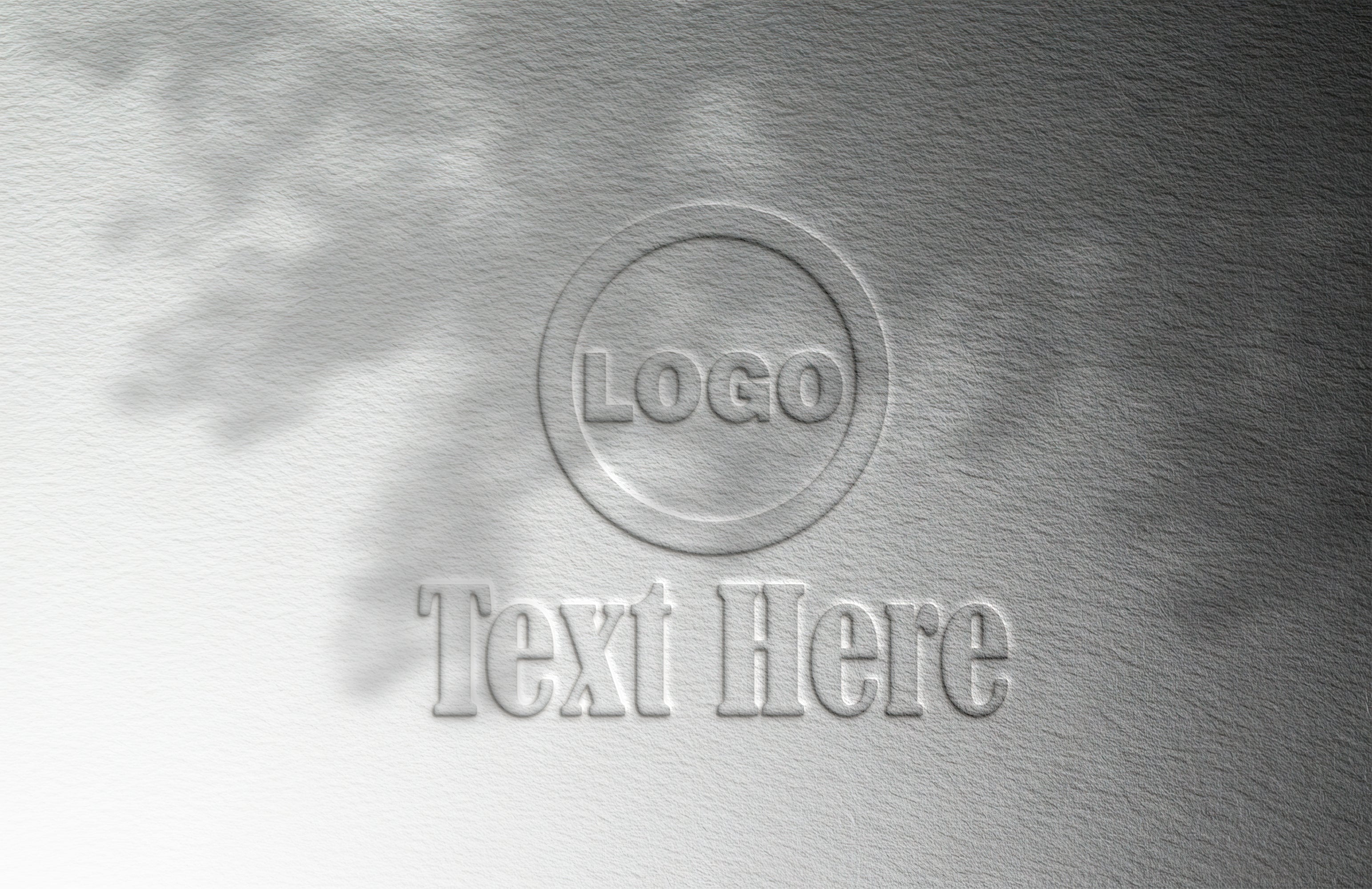 Embossed Logo Mockup on White Paper Texture