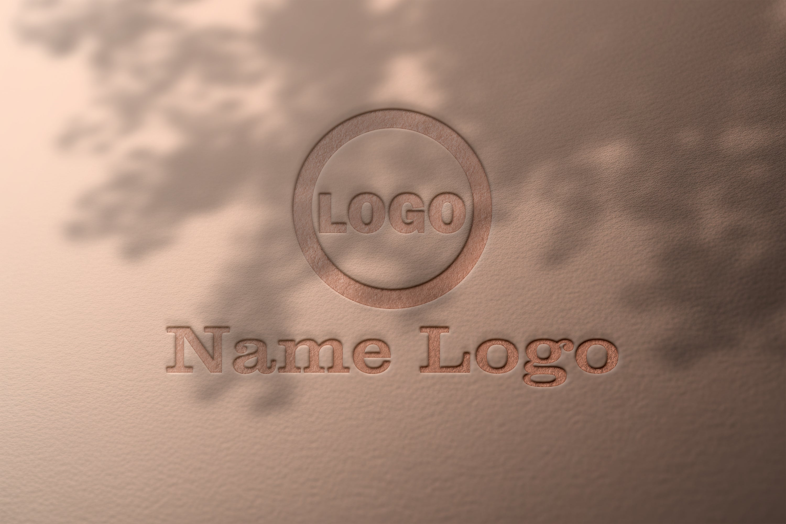 Embossed Logo Mockup on Soft Brown Background