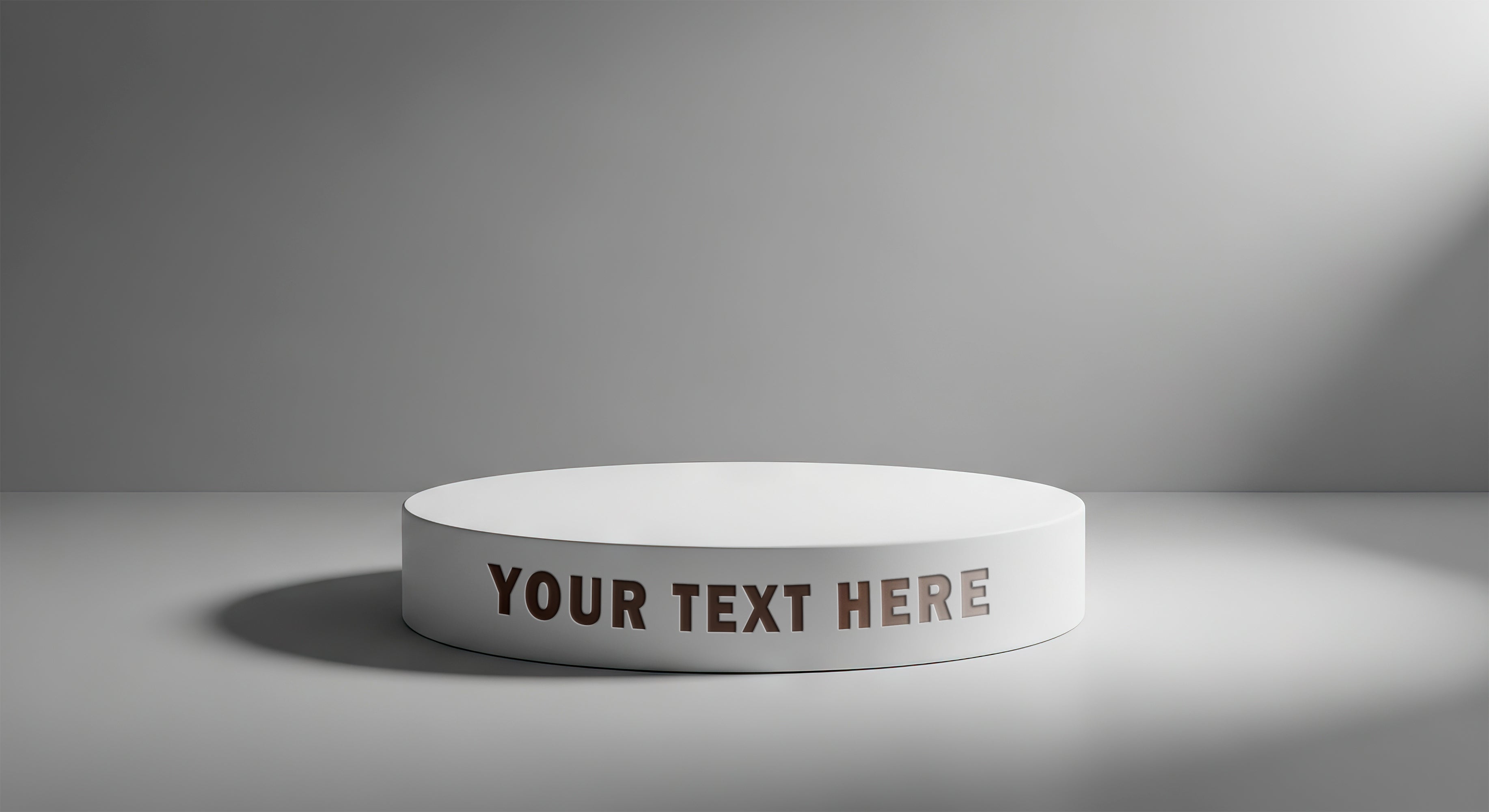 White Podium Mockup on Gray Background for Product Display