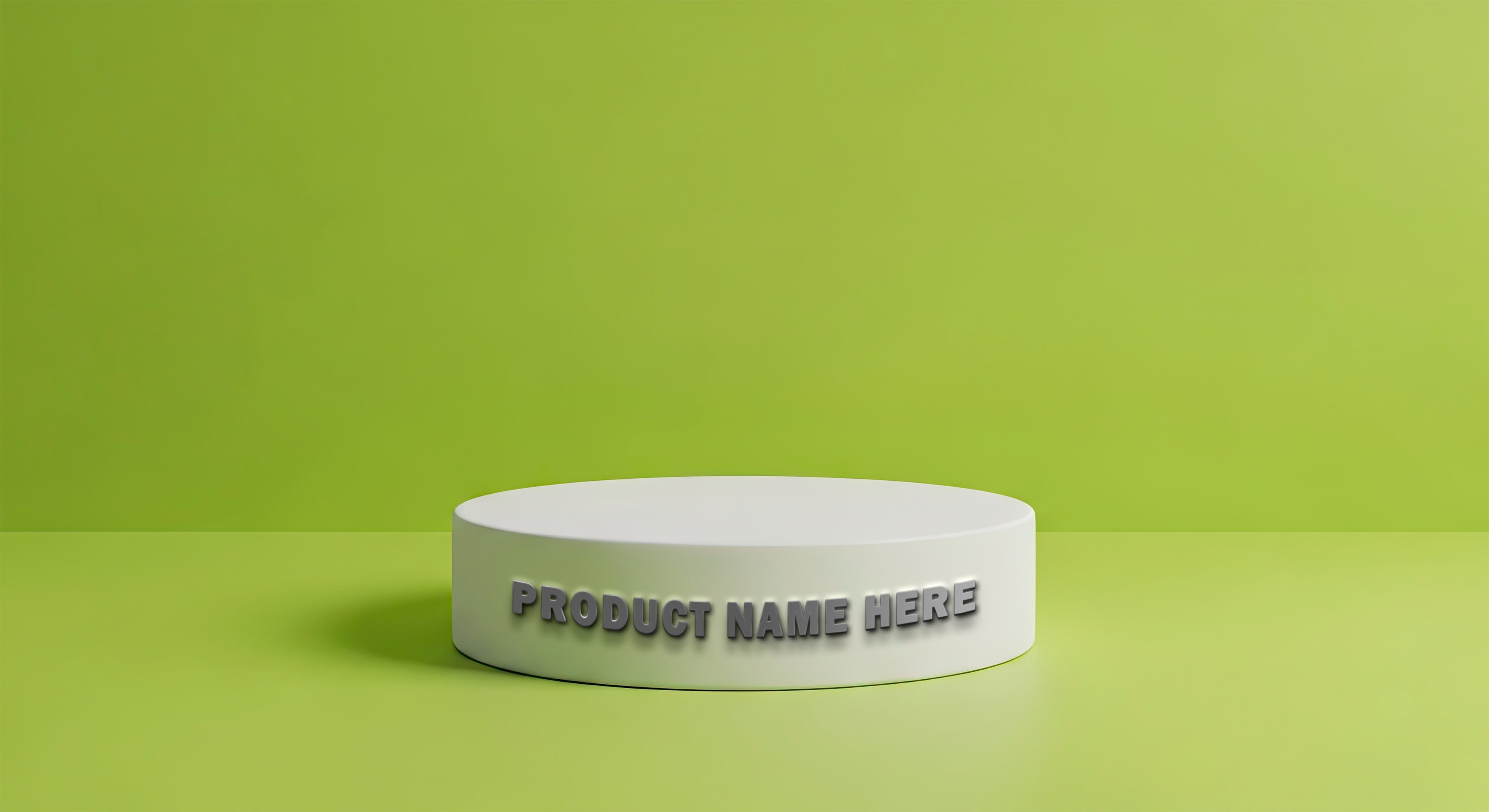 White Podium Mockup on Green Background for Product Display