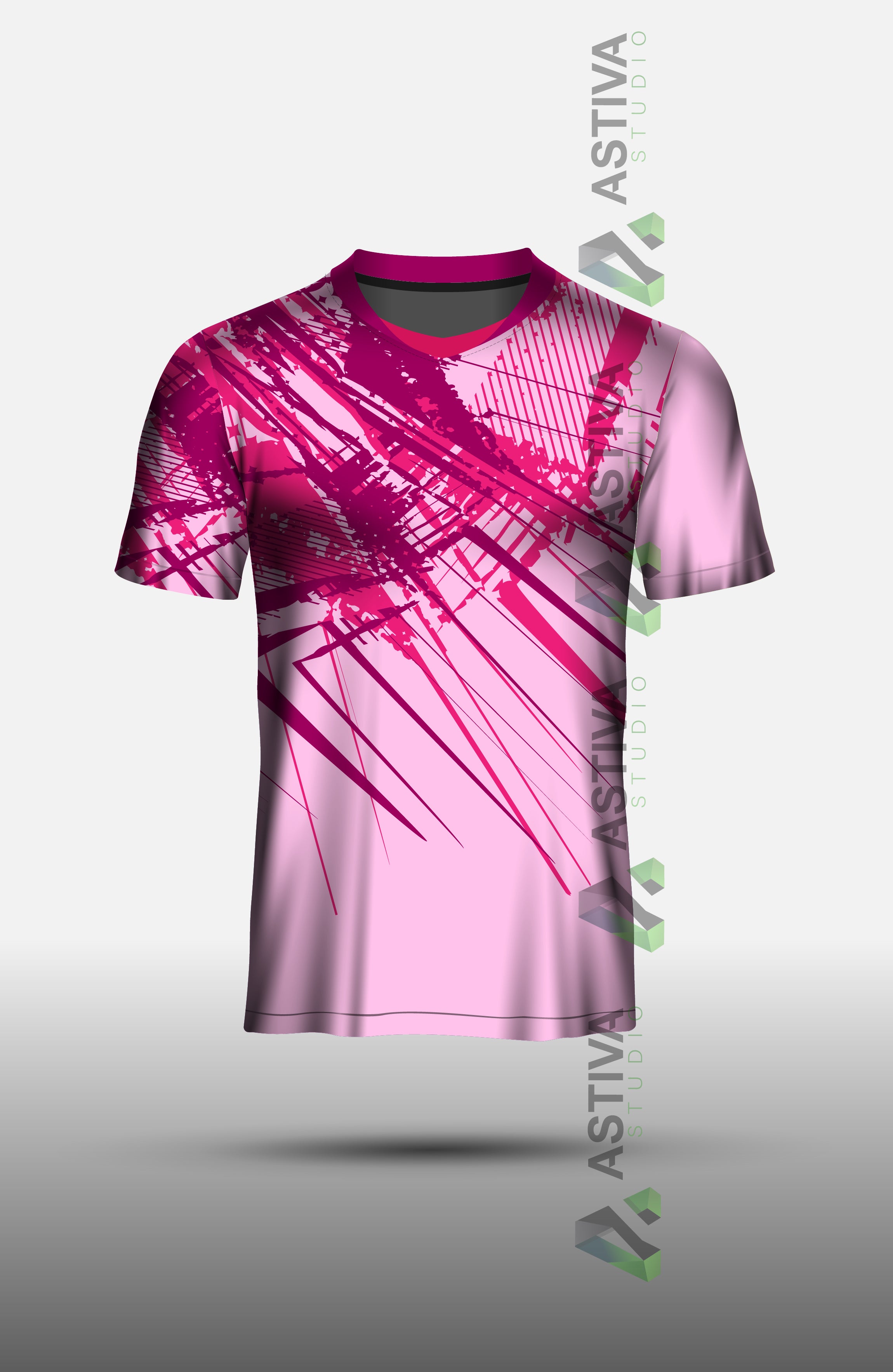 Modern Pink and Magenta Abstract Brush Stroke Sportswear Design